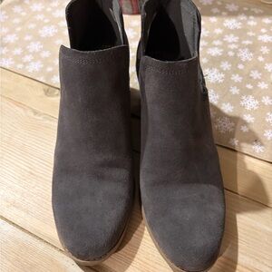 TOMS Gray Wedge Booties